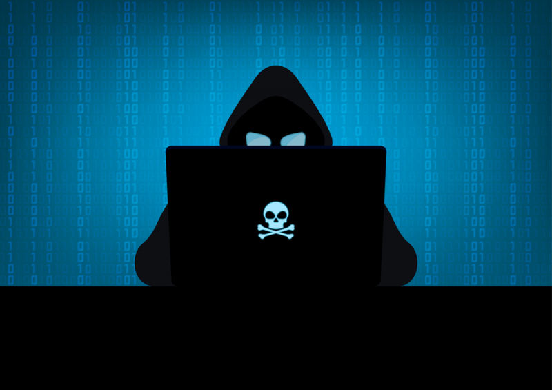 Graphic illustration of hacker